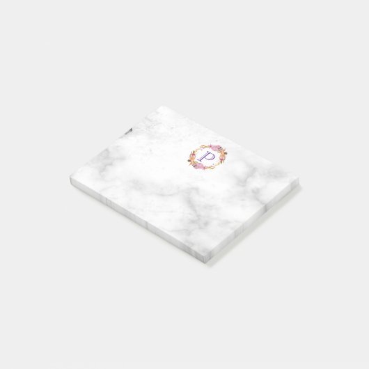 Hübsch-rosa-Blumenkreuz Post-it Klebezettel (angewinkelt)