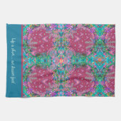 Hübsch rosa Blumenmuster - individuelles Zitat Geschirrtuch (Horizontal)