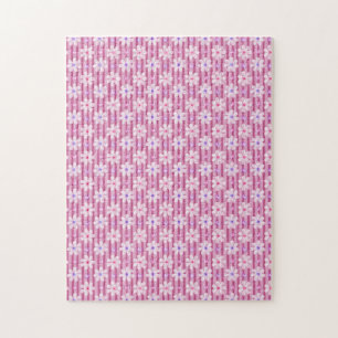 Hübsch rosa Blumenmuster Puzzle