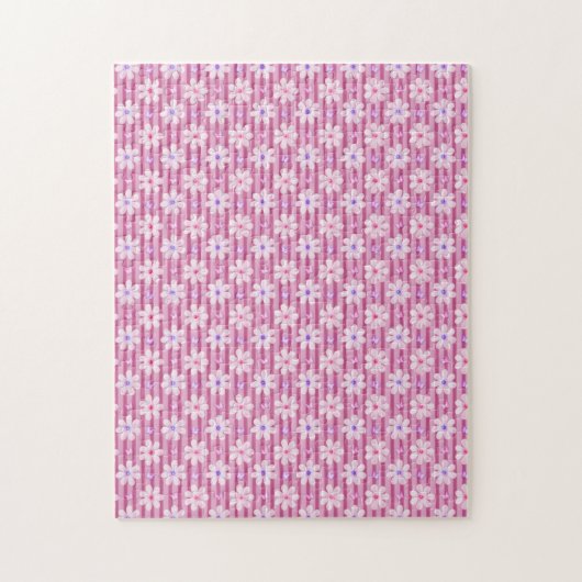 Hübsch rosa Blumenmuster Puzzle (Vertikal)