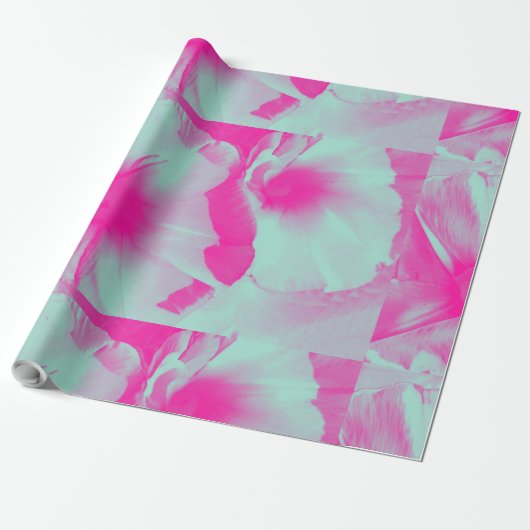 Hübsch rosa Blumenpapier Geschenkpapier (Ungerollt)