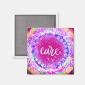 Hübsch rosa Blumenpflege Inspiration Magnet (Vorderseite/Rückseite)