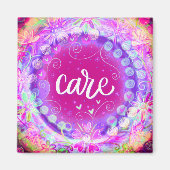 Hübsch rosa Blumenpflege Inspiration Magnet (Vorne)