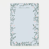 Hübsch rosa Blumenrahmen INDIVIDUELLE NAME Editor Post-it Klebezettel (Vorderseite)