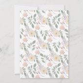 Hübsch rosa Blumenrege | Baby Sprinkle Einladung (Rückseite)