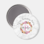 Hübsch rosa Blumenschrift Magnet (Vorderseite/Rückseite)