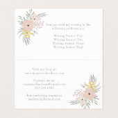 Hübsch rosa Blumenstrauß auf Weiß Visitenkarten (Innenseite Aufgefaltet)