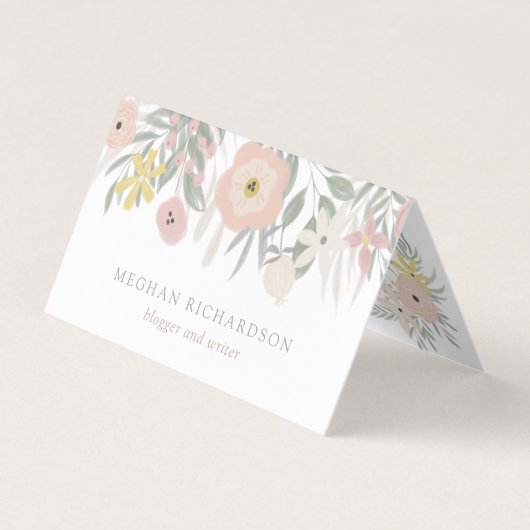 Hübsch rosa Blumenstrauß auf Weiß Visitenkarten (Vorderseite)