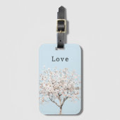 Hübsch rosa Blütenbaum Gepäckanhänger (Vorderseite Vertikal)