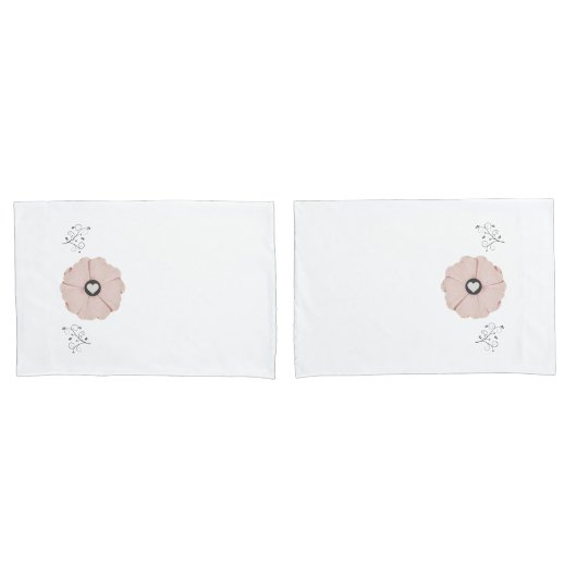 Hübsch rosa Blütenblätter/Venenstandardmäßiges Pil Kissenbezug (Vorderseite-Set)