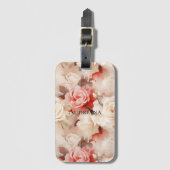 Hübsch rosa Blütencreme Gepäckanhänger (Vorderseite Vertikal)