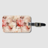 Hübsch rosa Blütencreme Gepäckanhänger (Vorderseite (Horizontal))