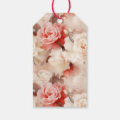 Hübsch rosa Blütencreme Geschenkanhänger (Rückseite)