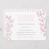 Hübsch rosa Blütendusche für Mädchen Einladung (Vorne/Hinten)