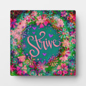 Hübsch rosa BoHo Floral Strive Inspirivity Easel Fotoplatte (Vorderseite)