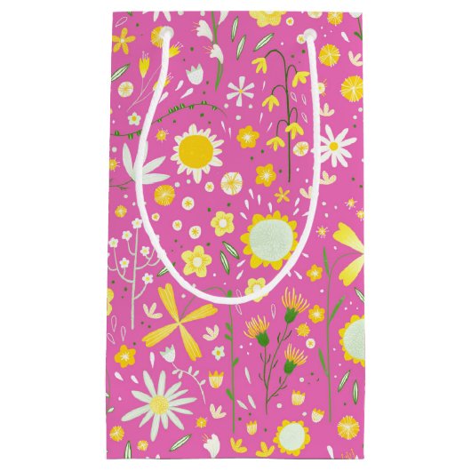 Hübsch rosa Botanische Wildblume Kleine Geschenktüte (Vorderseite)