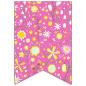 Hübsch rosa Botanische Wildblume Wimpelkette (Zweite Fahne)