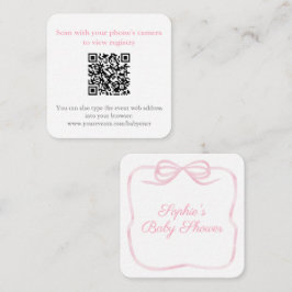 Hübsch-rosa-Bow-Dusche QR-Code-UAWG Begleitkarte