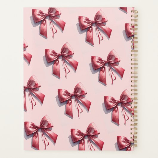 Hübsch-rosa-Bow-Individuelle Name Planer (Rückseite)