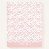 Hübsch-rosa-Bow-Individuelle Name-SpiralNotebook Notizblock (Vorderseite)