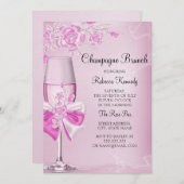 Hübsch Rosa Champagner Einladung (Vorne/Hinten)