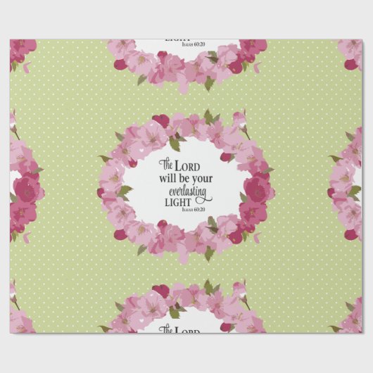 Hübsch rosa Christliche Blume Geschenk Geschenkpapier (Flach)