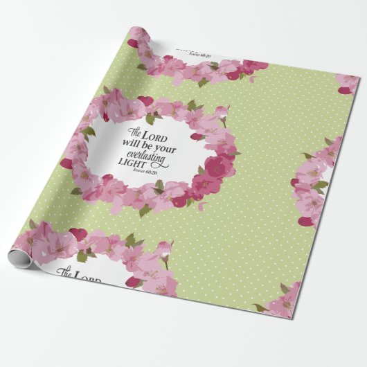 Hübsch rosa Christliche Blume Geschenk Geschenkpapier (Ungerollt)