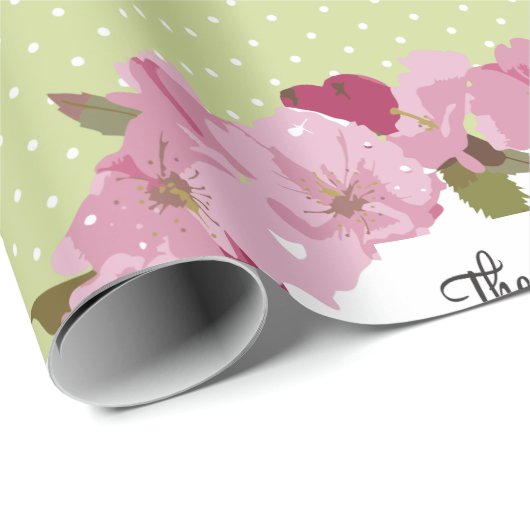 Hübsch rosa Christliche Blume Geschenk Geschenkpapier (Rolleneckpunkt)