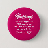 Hübsch Rosa Christliche Glaubensgesegnung Bibelver Button (Vorderseite)
