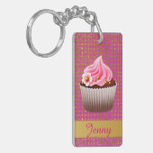 Hübsch rosa Cupcake Custom Schlüsselanhänger (Vorderseite links)