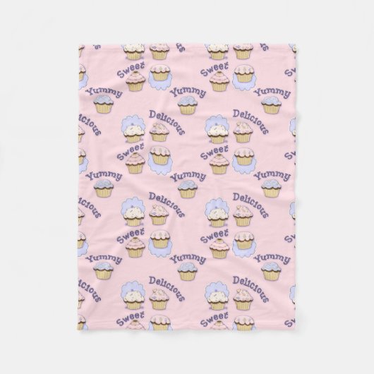 Hübsch rosa Cupcakes Fleece Blanket (Vorderseite)