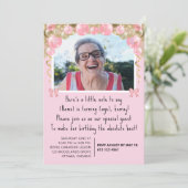 Hübsch rosa Custom 100. Geburtstag Einladung (Stehend Vorderseite)