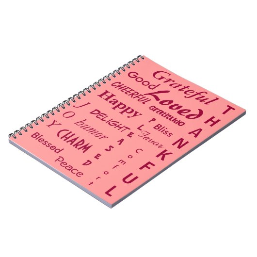 Hübsch-rosa Dankbarkeit Notizblock (Linke Seite)