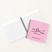 Hübsch rosa Dankesblatt Notizblock (Innenseite)