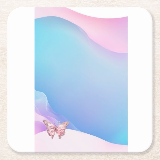 Hübsch rosa Diamonte Butterfly Paper Untersetzer (Vorderseite)