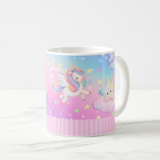 Hübsch rosa Einhorn Kaffeetasse (VorderseiteRechts)
