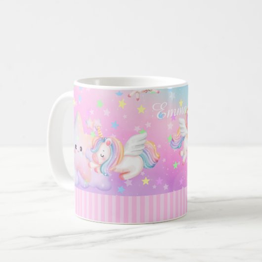 Hübsch rosa Einhorn Kaffeetasse (Vorderseite Links)