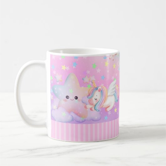 Hübsch rosa Einhorn Kaffeetasse (Links)