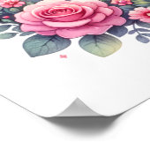 Hübsch rosa Einhorn und Märchenschloss Poster (Ecke)