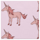 Hübsch rosa Einhornmuster - Kinder Stoff (Nahaufnahme)