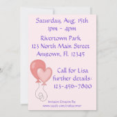 Hübsch Rosa Einladungen zum Geburtstag (Rückseite)