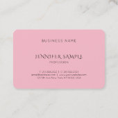 Hübsch rosa Elegant Einfach Modernes Schlichtes Lu Visitenkarte (Rückseite)