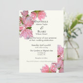 Hübsch rosa Elfenbeinblume Moderne klassische Hoch Einladung (Stehend Vorderseite)