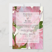 Hübsch rosa Elfenbeinblume Moderne klassische Hoch Einladung (Vorderseite)