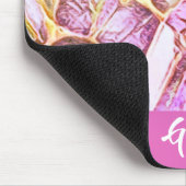 Hübsch rosa Farben und Imitate Monogramm aus der g Mousepad (Ecke)