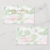 Hübsch rosa Farbflora Empfehlungskarte (Vorne/Hinten)