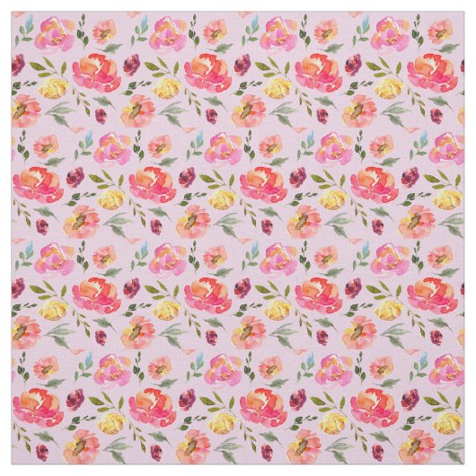 Hübsch rosa Farbflora Muster Stoff (Muster)