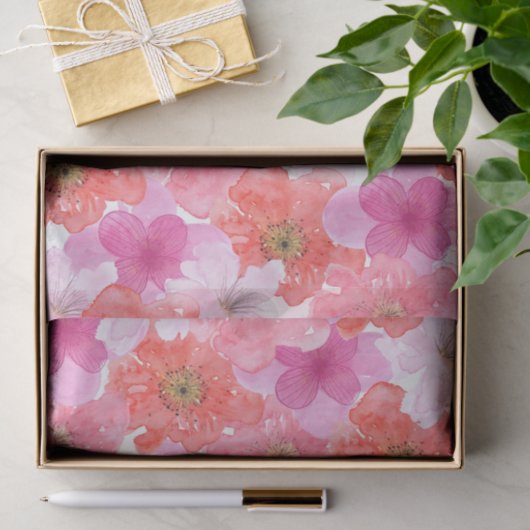 Hübsch rosa Farbflora Seidenpapier (Geschenk)