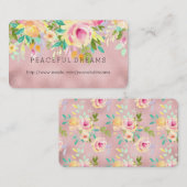 Hübsch rosa Farbflora Visitenkarte (Vorne/Hinten)