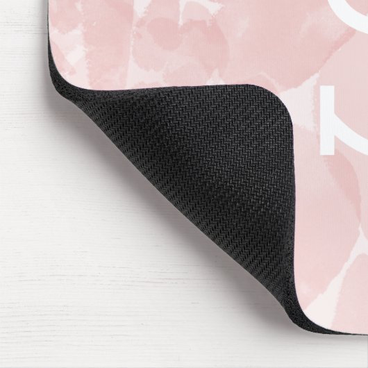 Hübsch rosa Farbmonogramm Mousepad (Ecke)